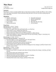 Housekeeping 4 Resume Examples Sample Resume Resume Examples