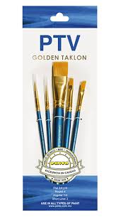 pinto ptv golden taklon brush set art