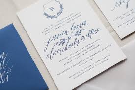 Navy Calligraphy Invitations Amalfi Destination Wedding Written