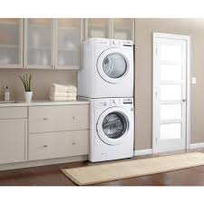 Stacked washer and dryer set. Lg Electronics 7 4 Cu Ft Ultra Large Capacity White Smart Gas Vented Dryer With Sensor Dry Dlg3401w The Home Depot