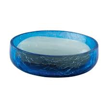 Round Blue Led Glass Soap Dish