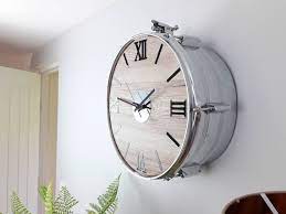 Large 15 Chrome Real Drum Wall Clock