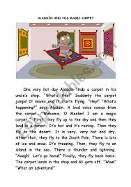 aladdin and his magic carpet esl