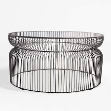 Spoke Glass Graphite Metal Coffee Table