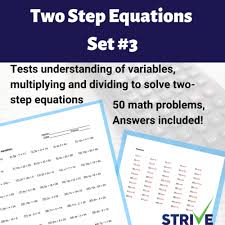 Two Step Equations Set 3 Classful