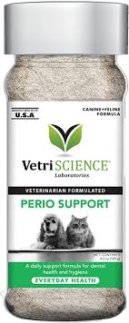 These take a slightly different approach to treats, with a formula that includes baking soda for tooth cleaning. Amazon Com Vetriscience Laboratories Perio Support Powder For Dogs And Cats 4 2oz Vet Formulated Dental Health And Hygiene Support Pet Herbal Supplements Pet Supplies