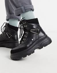 Shopstyle is a smart shopping platform where you can discover the latest fashion trends and shop from over 4,500 designer. Koi Footwear Vegan Black Chunky Hiking Boots In Black Asos