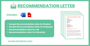 free 11 recommendation letter sles