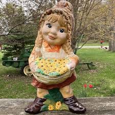Vintage Ceramic Garden Gnome 17 Girl