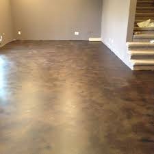 Basement With A Stained Concrete Floor