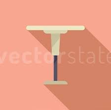 Plastic Table Icon Flat Vector Wood