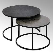 Sphere coffee table $ 799. Maddox Coffee Table Set Of 2 Round Frame Black Powder Coated Table Top Steel Etching Optic