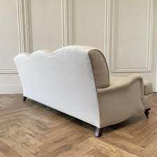 Belgian Linen English Arm Sofa With