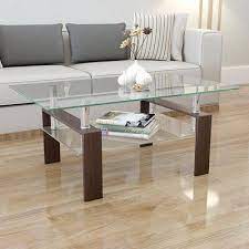 Rectangle Glass Coffee Table Clear