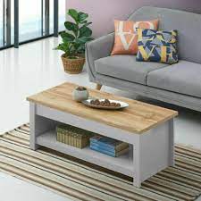 Table Shelf Storage Grey Oak Living