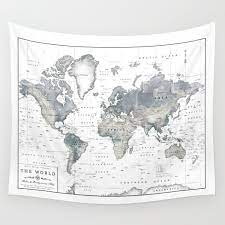 World Map Grand Canvas Wall Tapestry