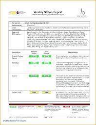 Project Management Status Report Template Excel Status