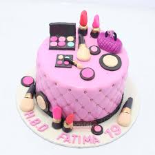 customized pink makeup cake for s