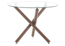Round Metal And Glass Table Brown