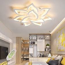 Maybe you would like to learn more about one of these? Led Dimmable Ceiling Light Modern Flower Shape Ceiling Lamp Fixture Living Room Bedroom Children S Room Flush Hanging Lamp Metal Acrylic Petal Ceiling Chandelier Lighting 10 Heads O33 5 88w Amazon Com