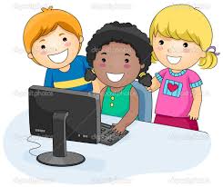 Image result for children on computers cartoon