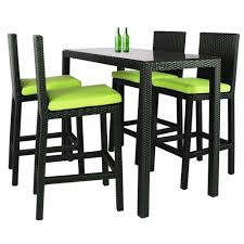 midas long 4 chair bar set green