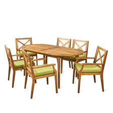 7 Piece Wood Outdoor Dining Set