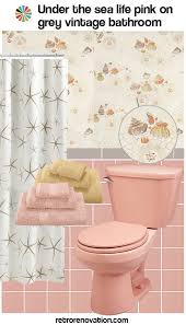 Pink And Gray Vintage Bathroom