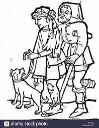 La gente, la pobreza, la miseria, la Edad Media, Dos mendigos, xilografía  desde la primera edición del Apocalipsis con el grabado en madera, circa  1465 Fotografía de stock - Alamy
