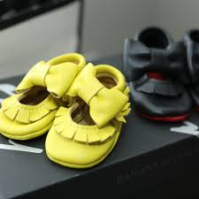 Yellow Red Bottom Leather Moccasins Baby
