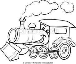 Red cartoon ladybug with black spots. Steam Engine Cartoon Coloring Page Black And White Cartoon Illustration Of Steam Engine Locomotive Transport Character For Canstock