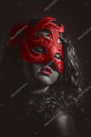 beautiful woman with mask over her eyes