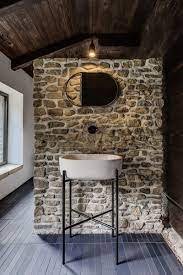 Bathroom Stone Slab Walls Design Photos