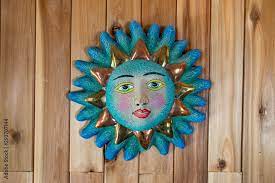 Symbolic Cultural Sun Face Wall Art