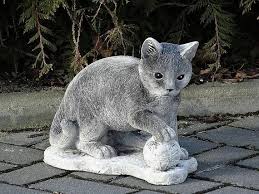 Wool Garden Statue Cat Stone Statue Cat
