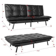 uixe 34 in w pu leather futon sofa bed