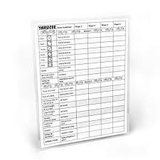 The types for scoring have various point values. Amazon Com Yardzee Score Cards With Rules On The Back Laminated Yardzee Score Card Reusable Dry Erase Score Sheet For Giant Outdoor Dice Games Jumbo Score Sheet For Yahtzee One Yardzee Score Card