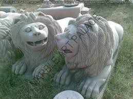Hand Carved Stone Lion Statue