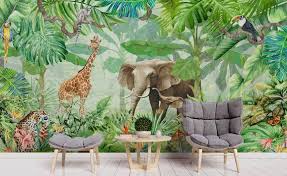 3d Animals Wall Art Jungle Wallpaper