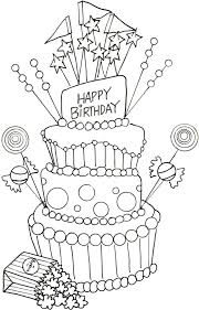 Here is a free coloring picture of a birthday cake. Happy Birthday Coloring Pages Coloring Rocks