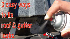 If you want to reinforce your patch, use rubber on the outside of the leaking area. 3 Ways To Fix Leaking Roof And Gutters Diy Youtube