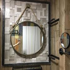 simple iron wall mount bathroom mirror