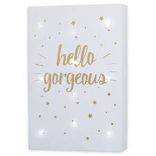 Warm and artistic love letter neon lights is an excellent solution for interior decoration. Little Love By Nojo Hello Gorgeous 8 Inch X 12 Inch Light Up Wall Art Buybuy Baby