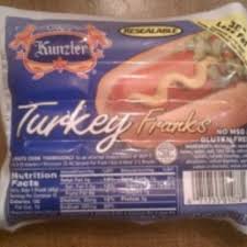 kunzler turkey hot dog and nutrition facts