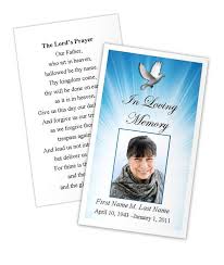 Celestial Dove Memorial Prayer Card Template
