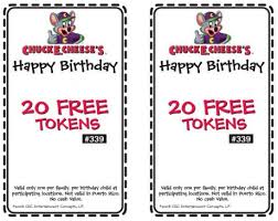 Chuck E Cheese Coupons 60 Free Tokens