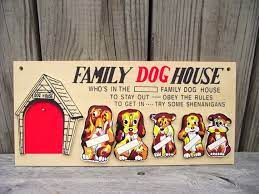 Vintage Family Dog House Wall Plaque