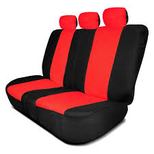 Flat Cloth 2nd Row Black Red Seat Covers