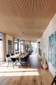 wood strip panelling interior design
