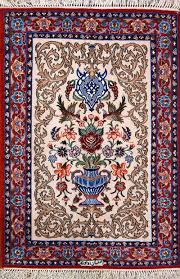 2x3 isfahan wool silk hand knotted